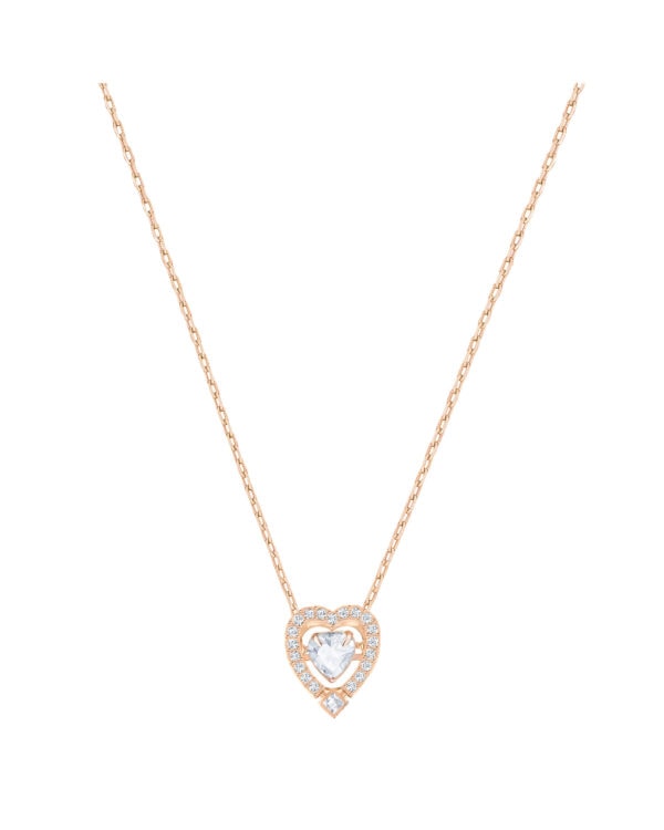 Sparkling Dance Heart Gold Tone Necklace 3