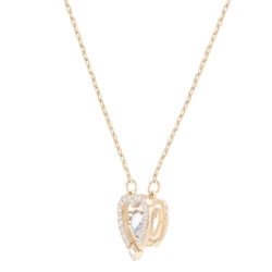 Sparkling Dance Heart Gold Tone Necklace 8
